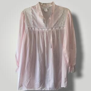 Vintage Night Flowers Nightshirt Sz L EUC